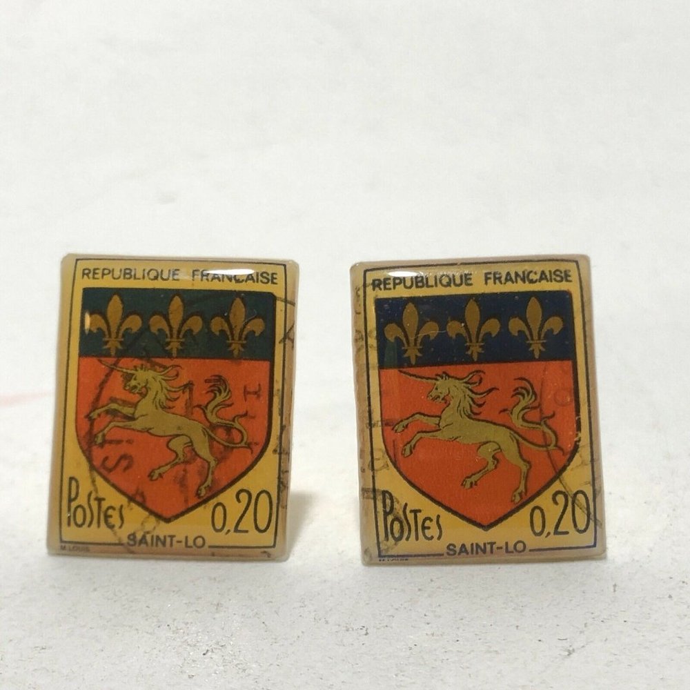 >>SOLD<< Vintage Enamel Francaise Postes Stamp